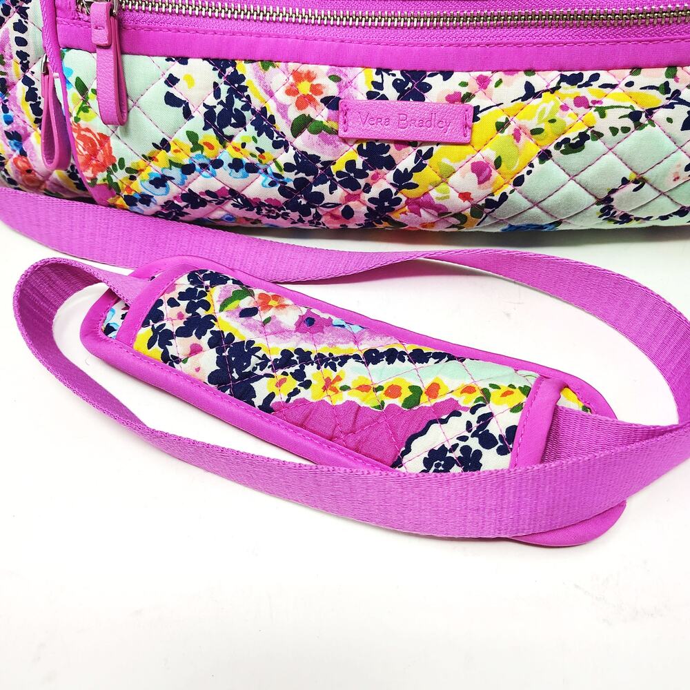 Vera Bradley Weekender Travel Bag Quilted Wildflower Paisley Crossbody - Picture 3 of 13